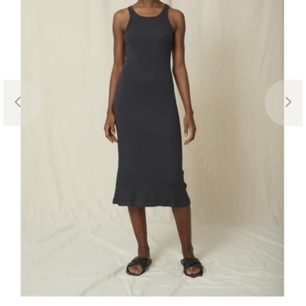 AMO- LONG RIB TANK DRESS - VINTAGE BLACK